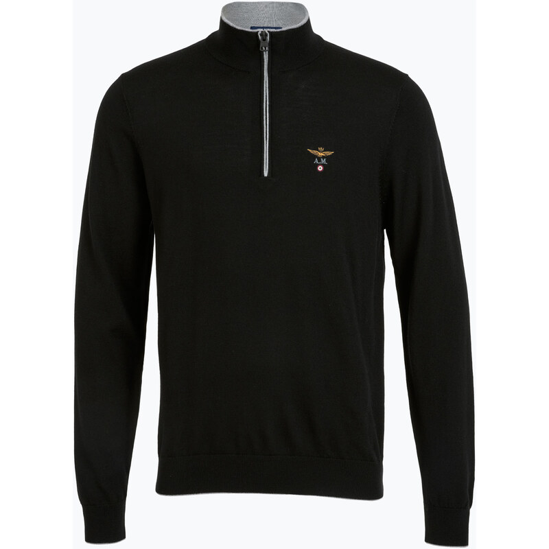 Pánský svetr Aeronautica Militare 1/2 Zip jet black