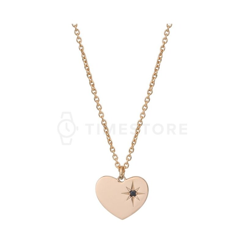 Stříbrný náhrdelník z růžového zlata s černým diamantem TS-PN-0055 TS 108355478