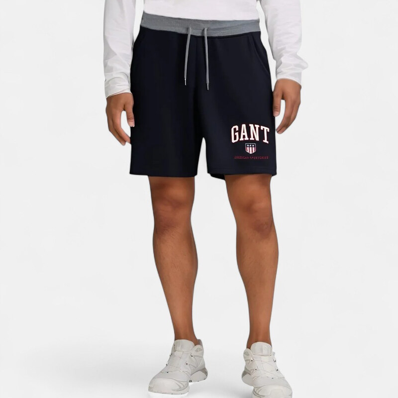 Pánské černé teplákové kraťasy Gant M56392