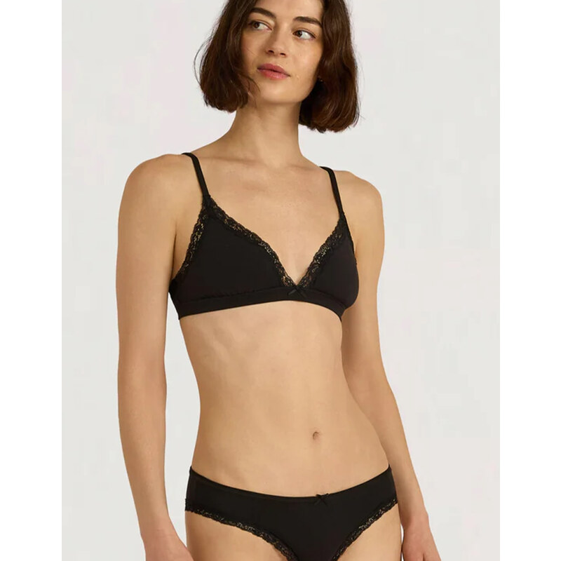 Organic Basics Podprsenka Flex Lace Triangle Black S