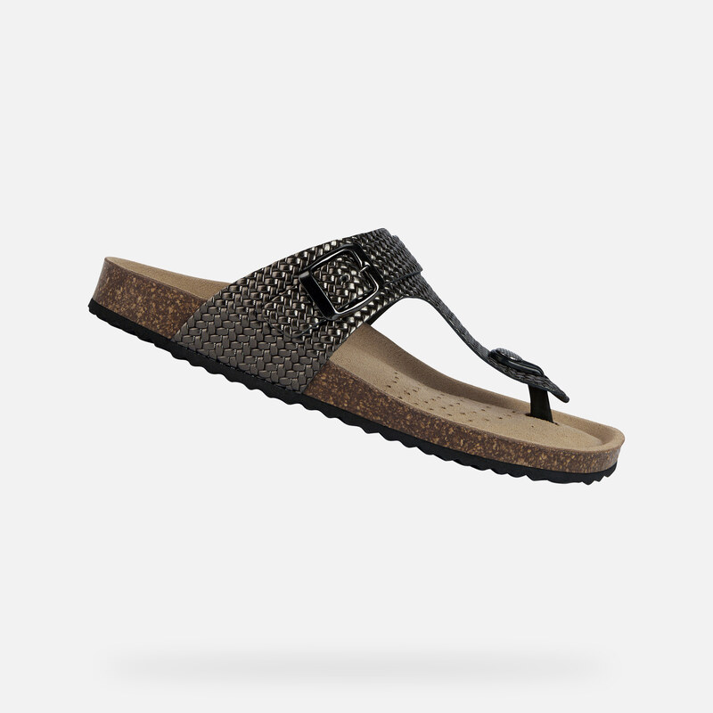 Šedé dámské sandály Geox Brionia - Dámské 108967476