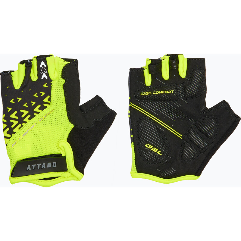 Cyklistické rukavice ATTABO Vito gel shock proof lime/black