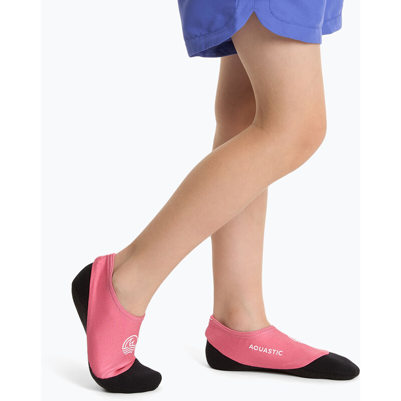 Dětské bazénové ponožky AQUASTIC Seavie Anti-Slip pink