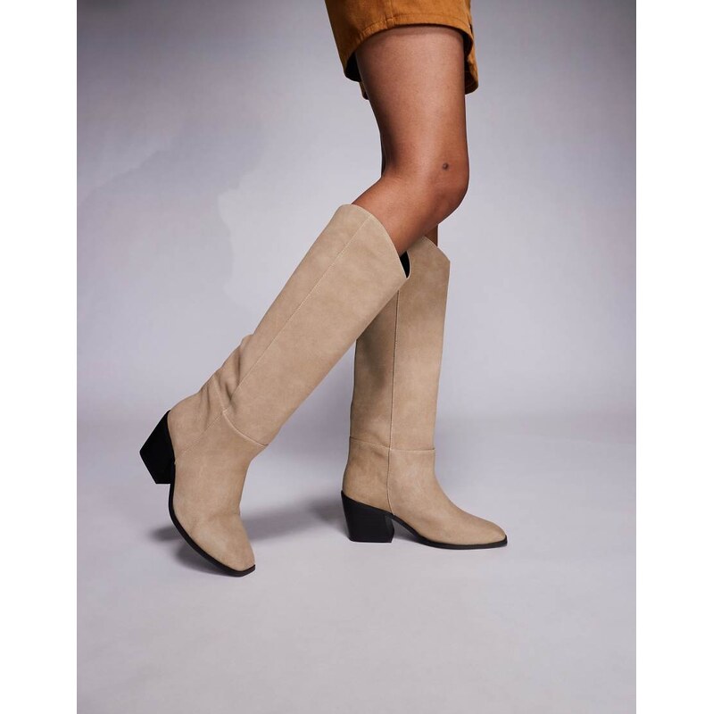 SIMMI Shoes Simmi London Dallas western boots in stone faux