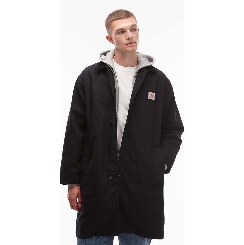 Carhartt WIP webster longline coat in black