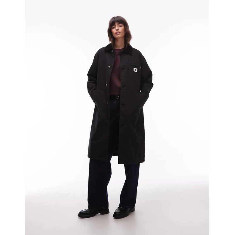 Carhartt WIP webster longline coat in black