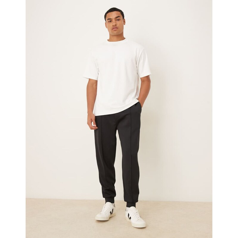 ASOS DESIGN heavyweight tapered jogger in scuba-style fabric in