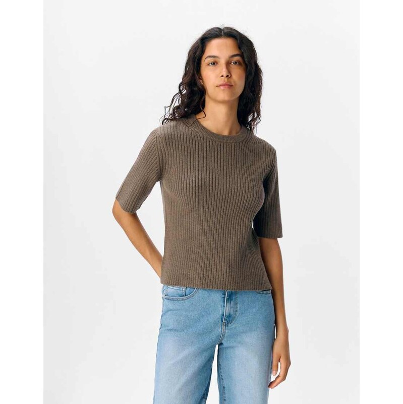 Object Knitted top in morel-Brown 115504341
