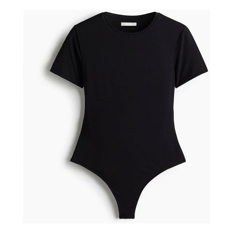H&M - Body z mikrovláknas krátkým rukávem - černá 108301867