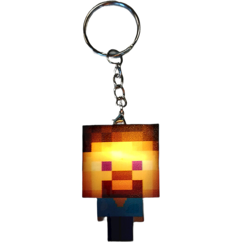 Bagito Dětská svítící klíčenka Minecraft Steve s kroužkem 108354737