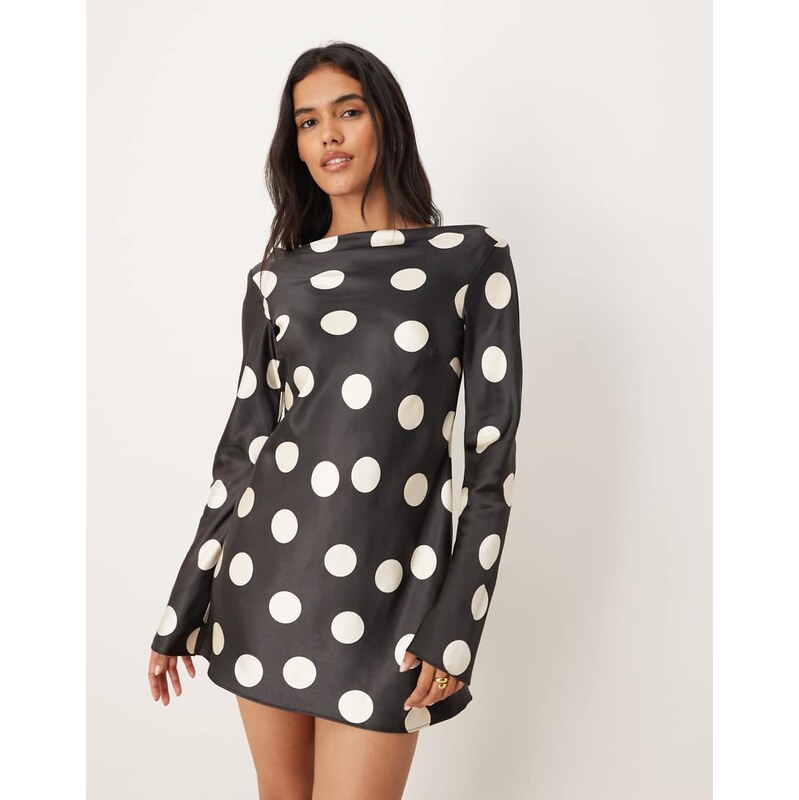 Free People Tigre printed mini dress in black combo 108543306