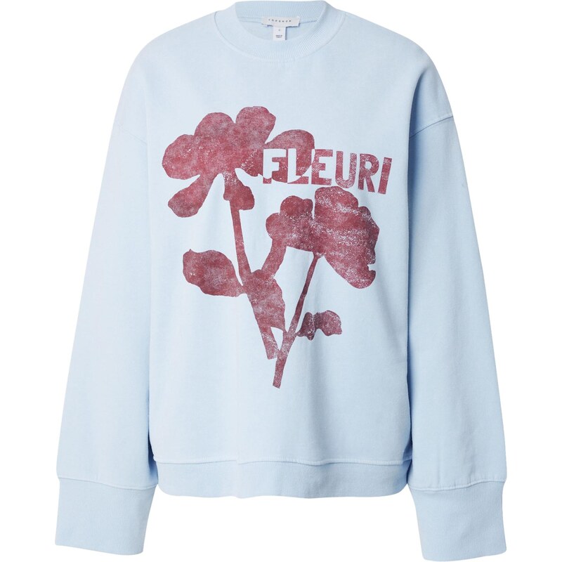 TOPSHOP Mikina Gaby světlemodrá / bordó