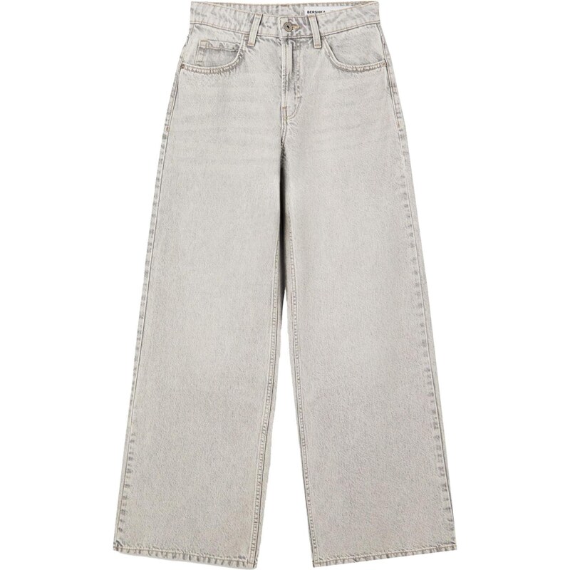 Bershka Džíny světle šedá