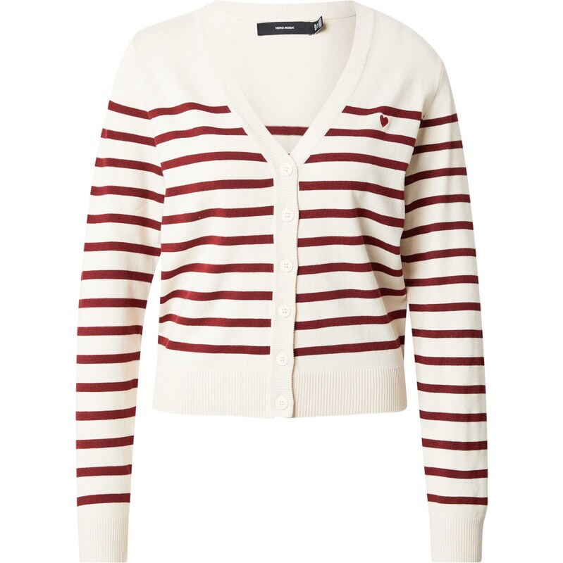 VERO MODA Kardigan VMDory krémová / tmavě červená 108895304
