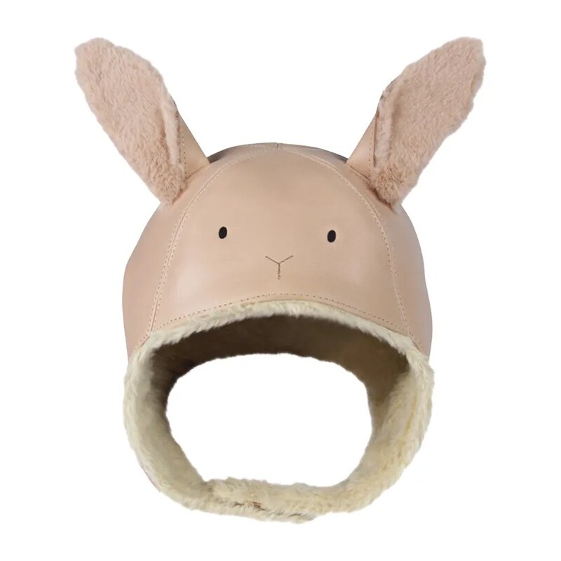 Donsje Dětská kožená čepice Donsje Kapi Exclusive Hat Fluffy