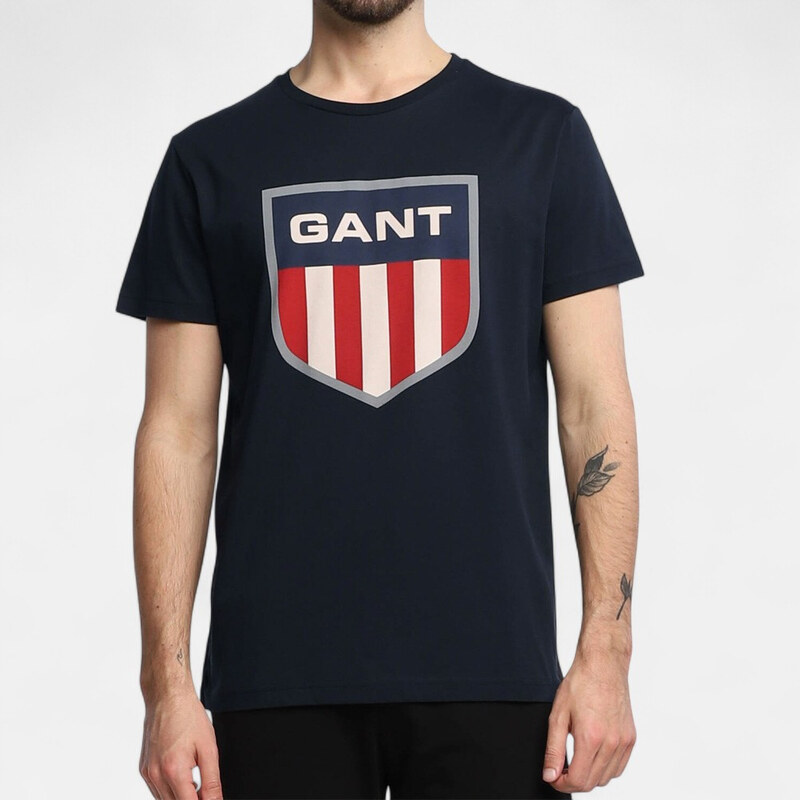 Pánské modré triko Gant 24451