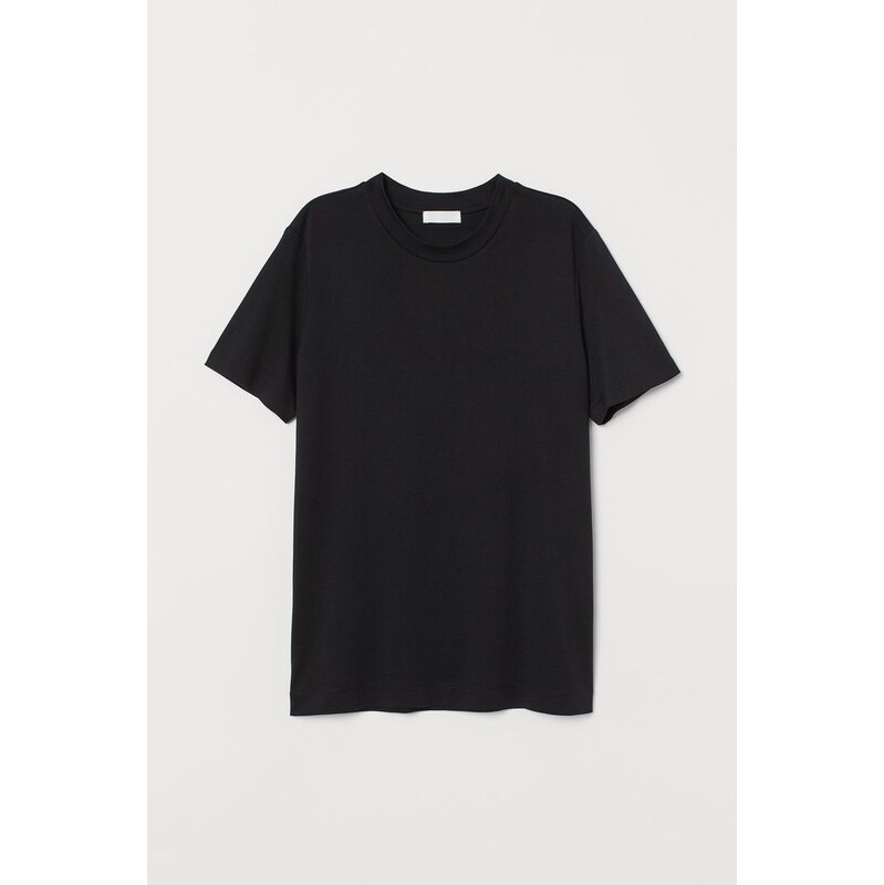 H&M - Tričko z hedvábné směsi - Černá