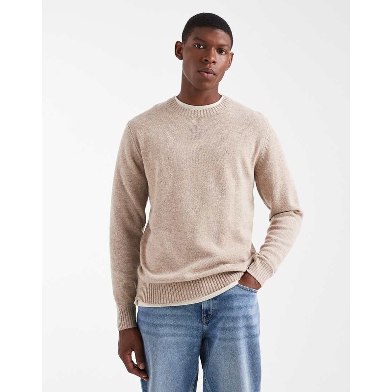 Levi's original batwing logo knit jumper in beige marl-Neutral