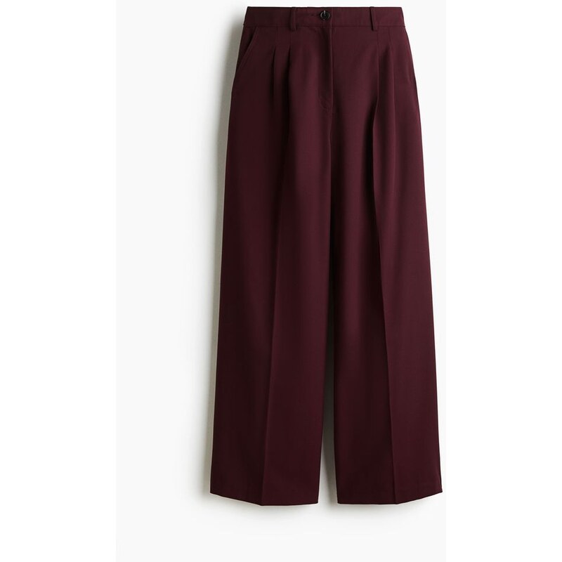 H&M - Široké elegantní kalhoty - červená 108160679