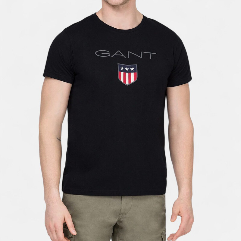 Pánské černé triko Gant 56397