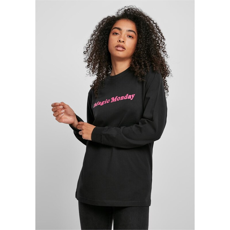 Mister Tee Ladies Magic Monday Slogan s dlouhým rukávem černý