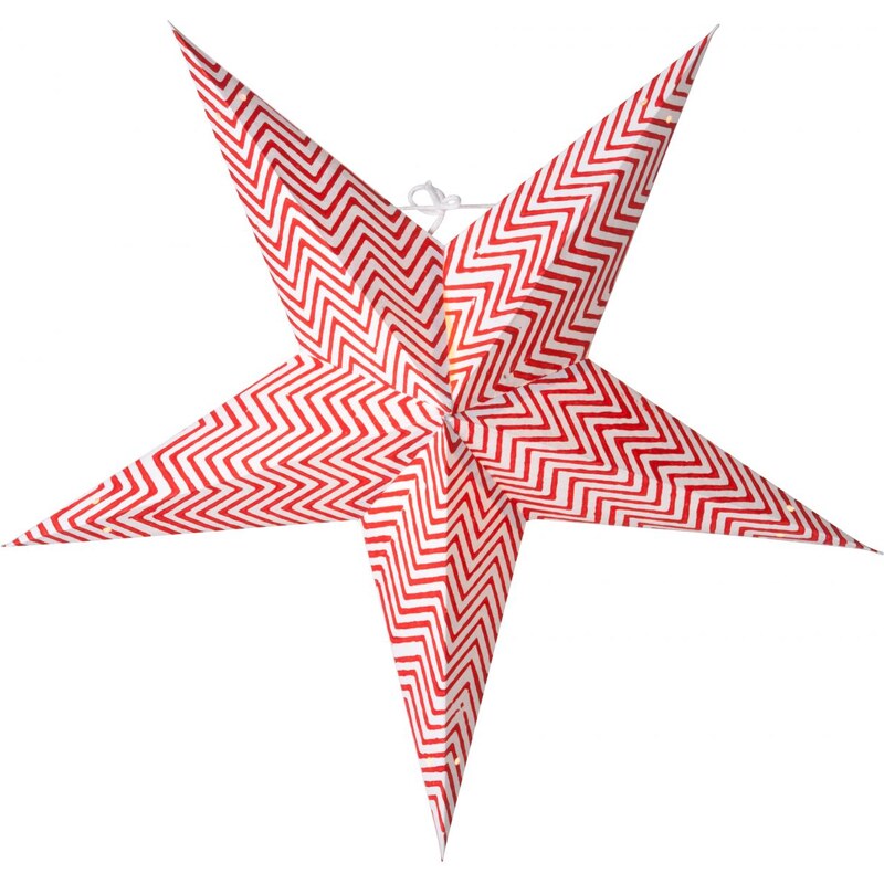 Závěsná hvězda Zig-zag White/Red 52 cm