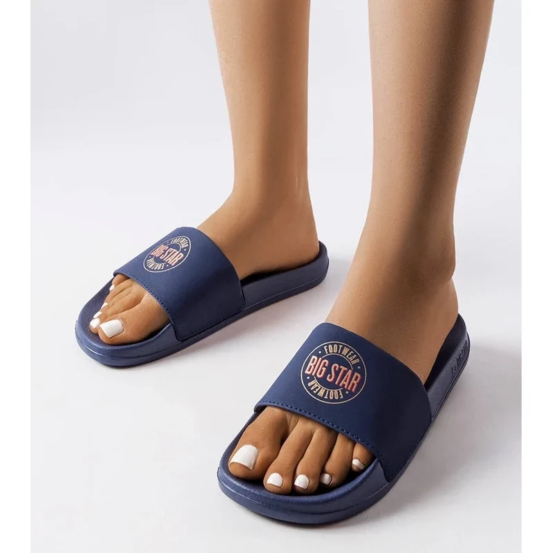 marka niezdefiniowana Navy blue flip-flops Big Star
