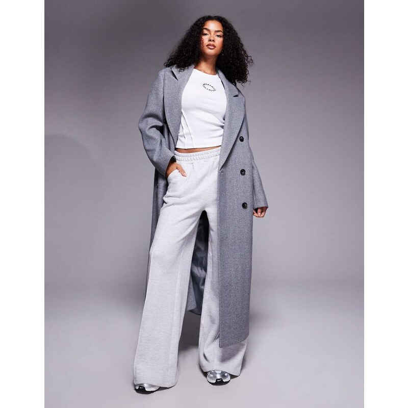ASOS Weekend Collective Weekend Collective maxi coat in grey wool look 108372402