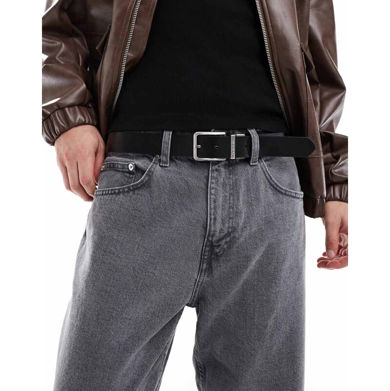 Jack & Jones reversible belt in black and brown-Multi