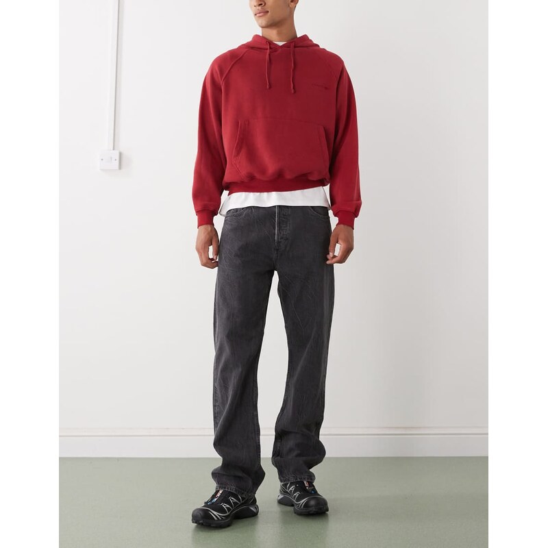 Weekday Space relaxed fit straight leg jeans in black wash