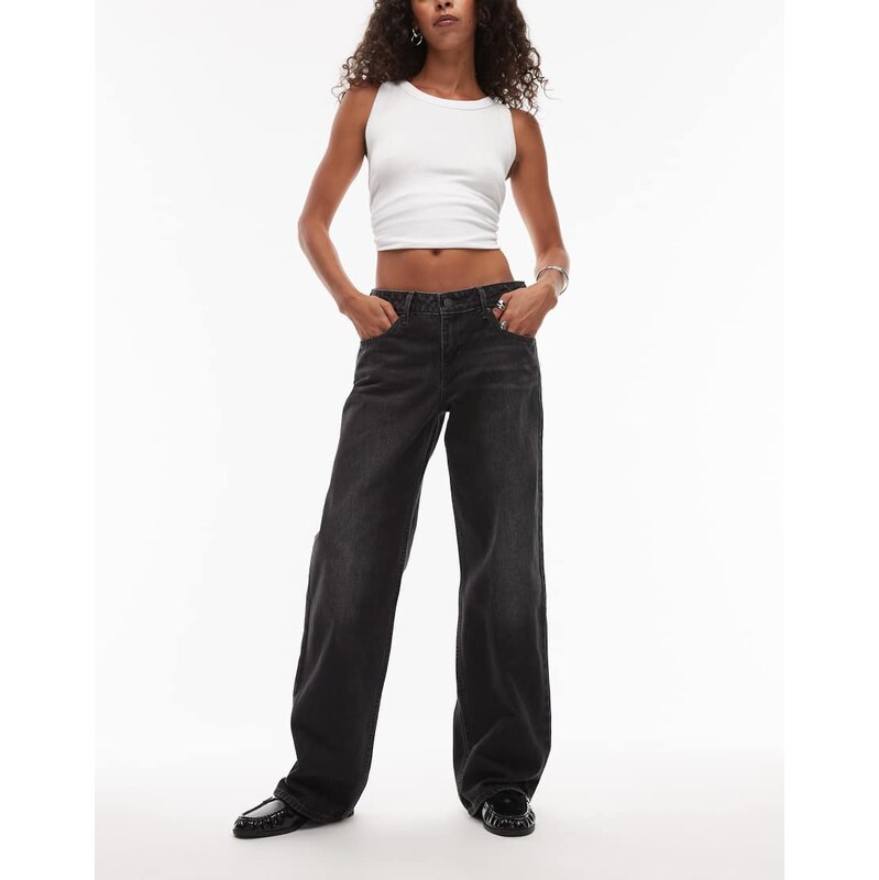 Levis low loose jeans in washed black