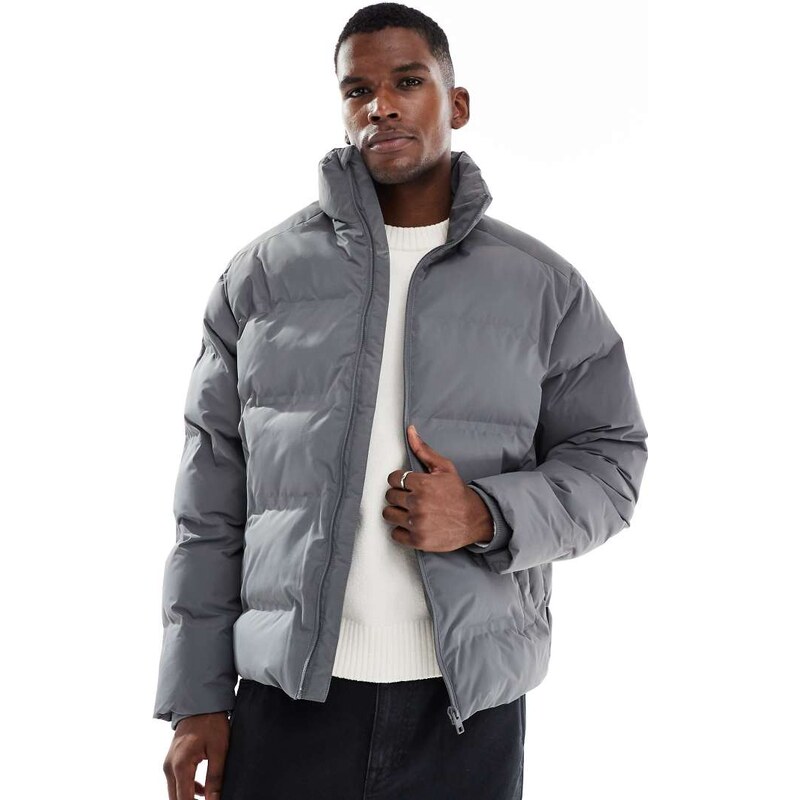 Jack & Jones thick puffer jacket in grey