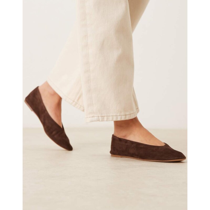Mango leather flat shoe in ivory-White 108375118