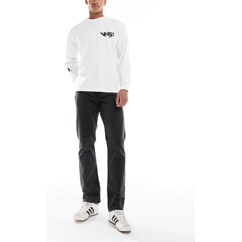 New Look straight leg jeans in washed black