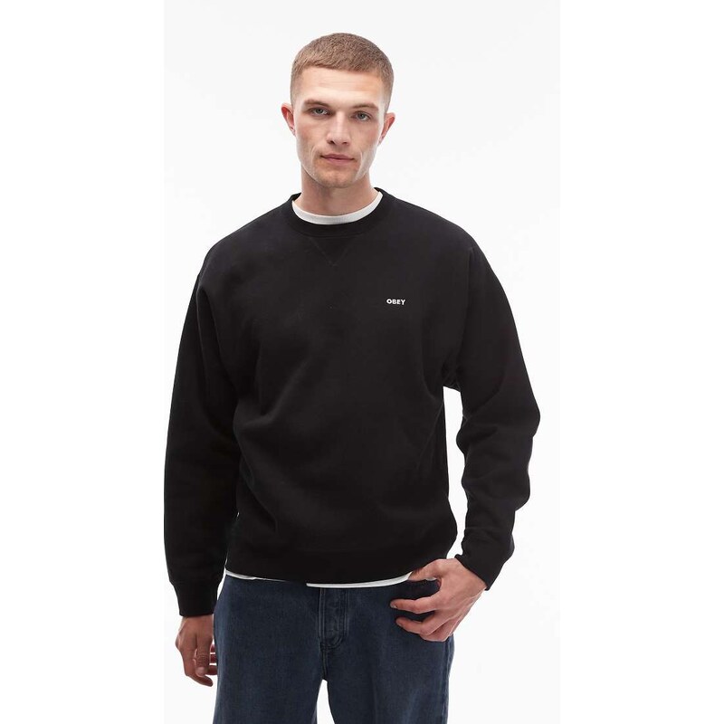 Obey established works bold sweatshirt in black