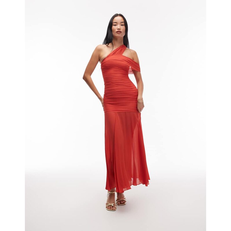 & Other Stories mixed fabric maxi dress with asymmetric off