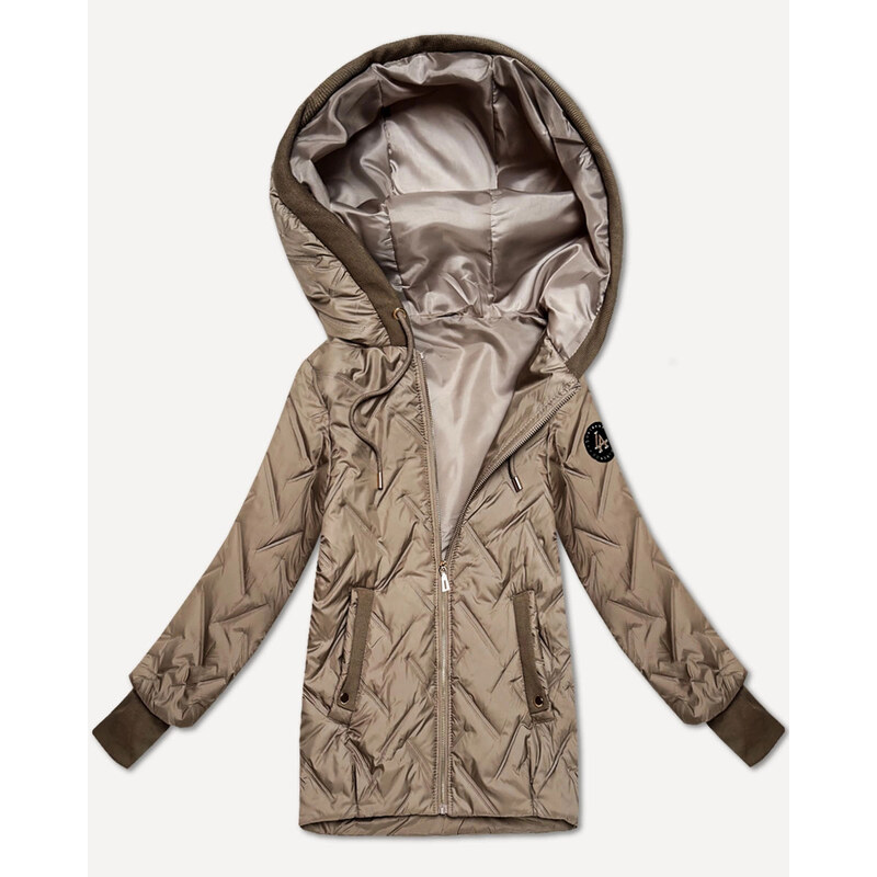 Dámská bunda s pletenými vsadkami SWest beige (B8561-12) 108374150