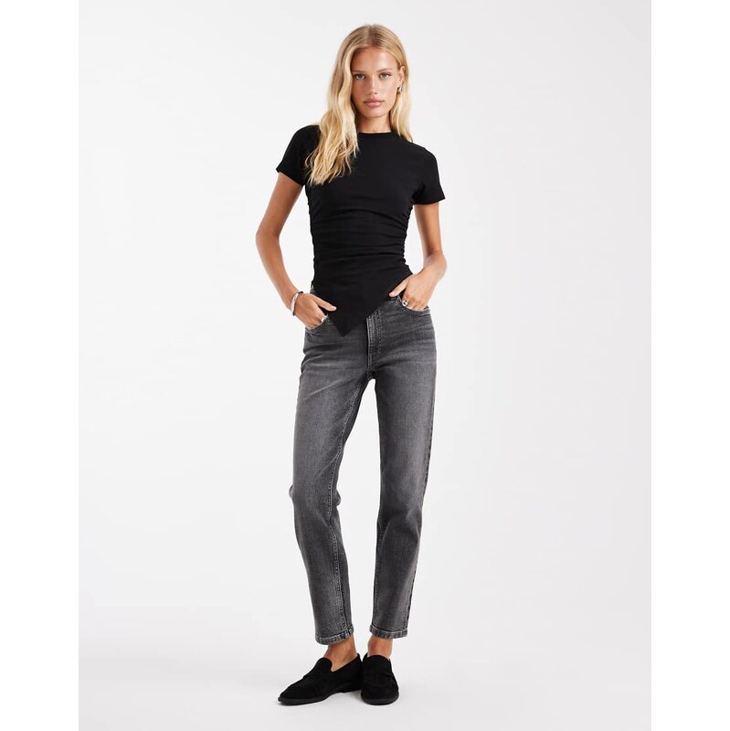 ASOS DESIGN slim fit mom jeans in grey