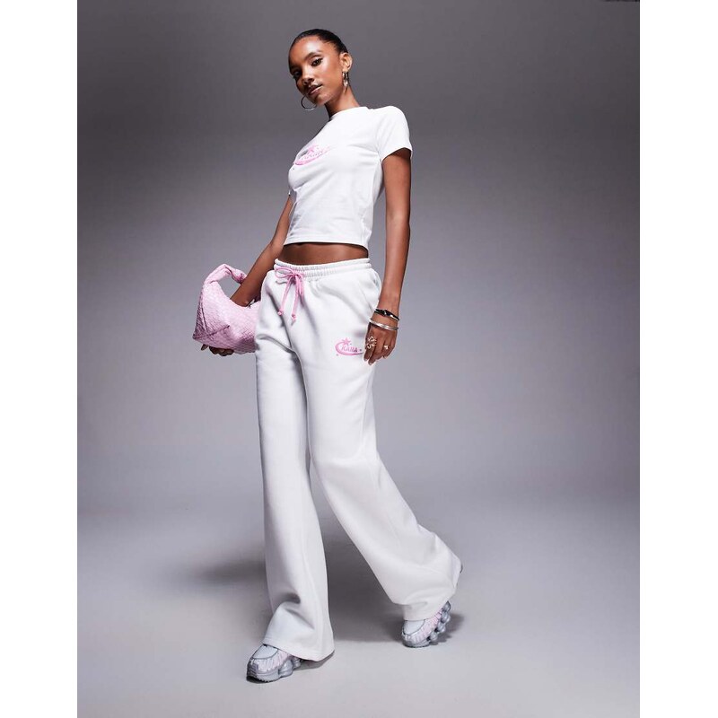 Kaiia cotton rich wide leg joggers with contrast drawstring co