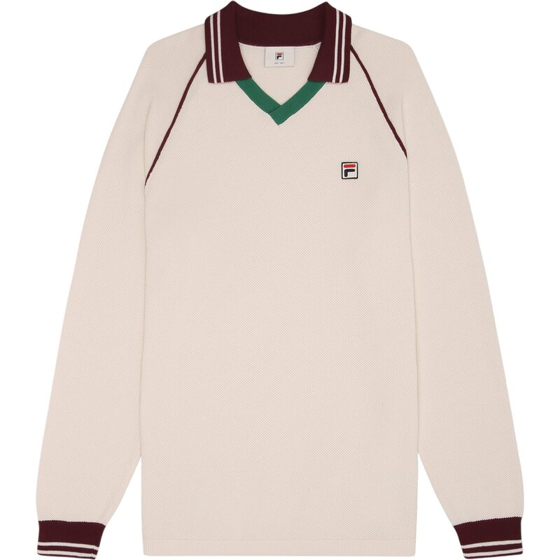FILA Kardigan Molinazzo tmavě zelená / tmavě červená / offwhite