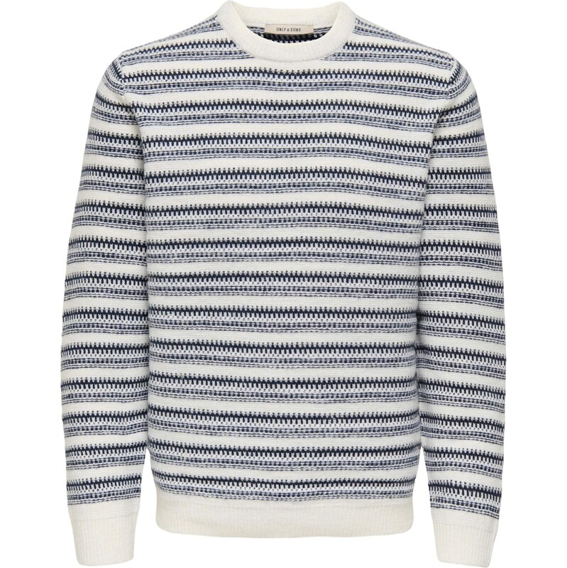 Only & Sons Svetr ONSMING marine modrá / bílá