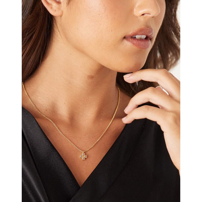 Accessorize heart flower clover necklace in gold