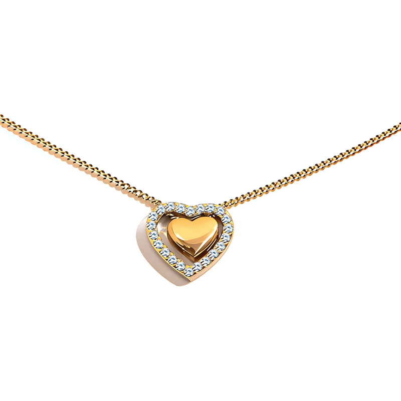 ELENYS Heart Glow – pozlacený náhrdelník 18K žluté zlato 108388528