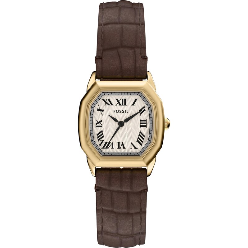 FOSSIL Analogové hodinky HARLOW hnědá / zlatá / bílá 108794925