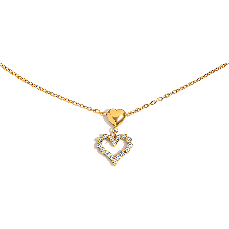 ELENYS Heart Charm – pozlacený náhrdelník 18K žluté zlato 108388529
