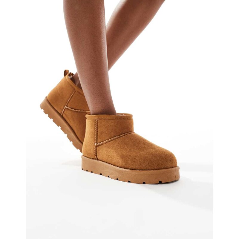 SEQWL cosy mini ankle boots in tan-Brown 115513398