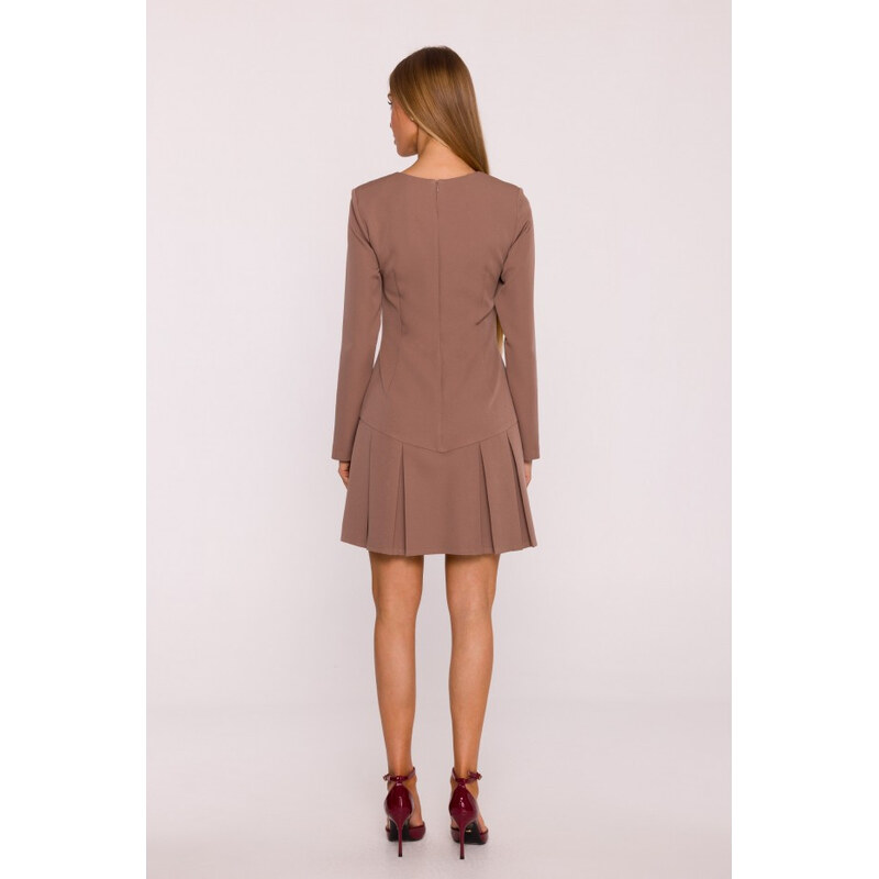 Šaty s záhyby mocca model 21295942 - Moe