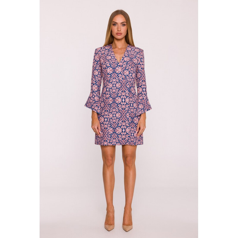 model 21296058 Šaty s potiskem a širokými manžetami model 3 -