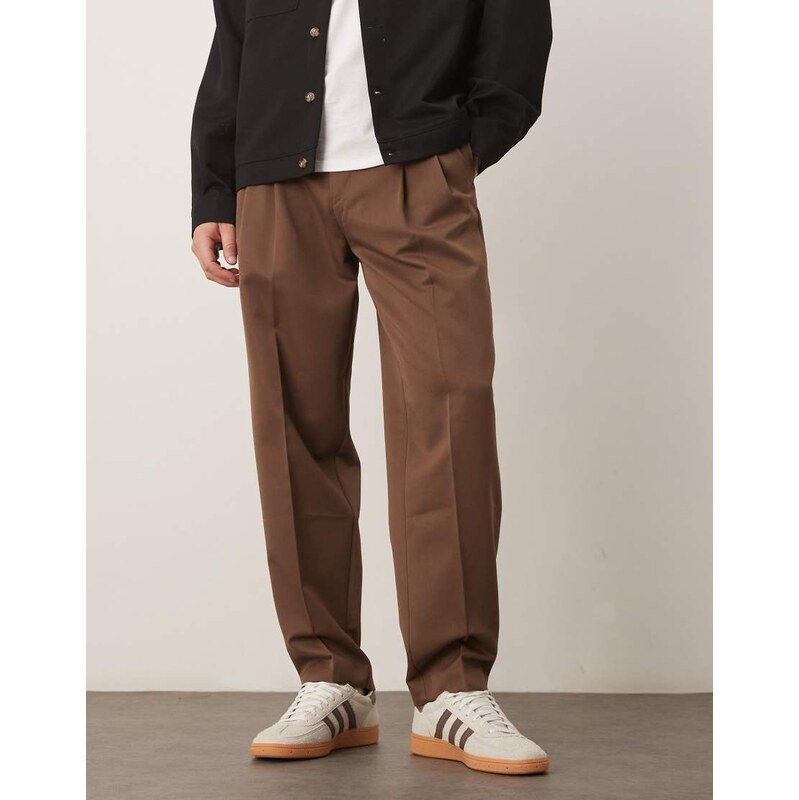 ASOS DESIGN smart oversized tapered trousers with double pleats