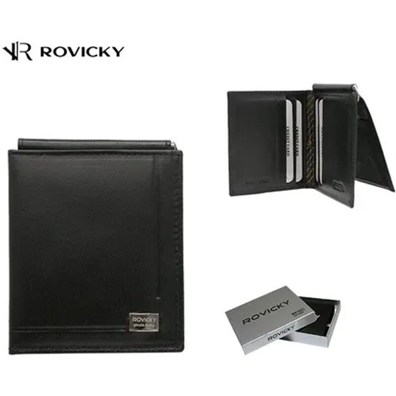 Černá minimalistická pánská peněženka